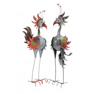 Vögel Mr. & Mrs. Hugo 2-er Set weiß - silber 118x30x47 cm