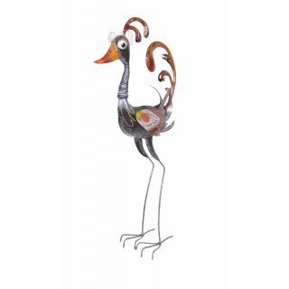 Vogel Dancing Bird silber - rot 106x23x52 cm